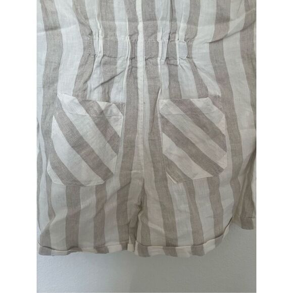 NWT - Blank NYC Striped Linen Romper In Changing Lanes - Picture 9 of 9